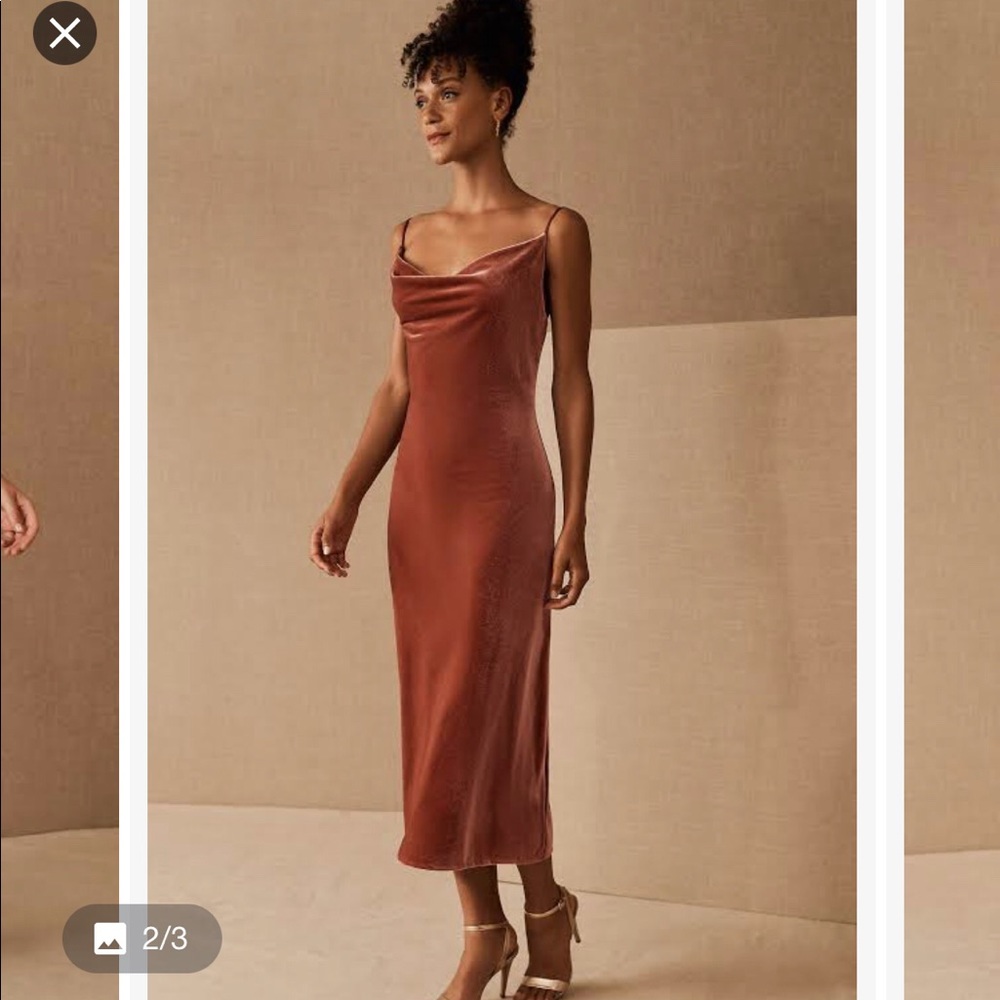 Jenny yoo velvet cowel neck dress - never worn!